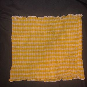 White and Yellow Tube Top.